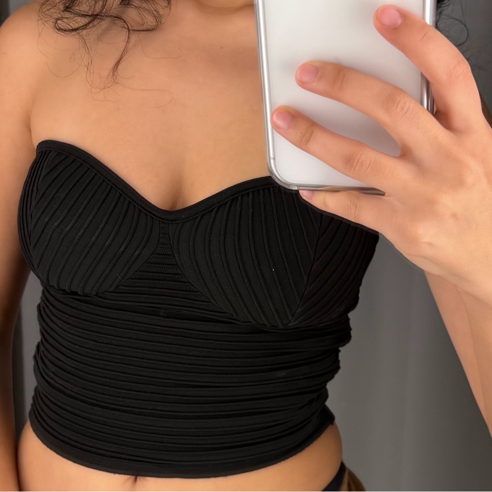 Mango Black Strapless Tube Top